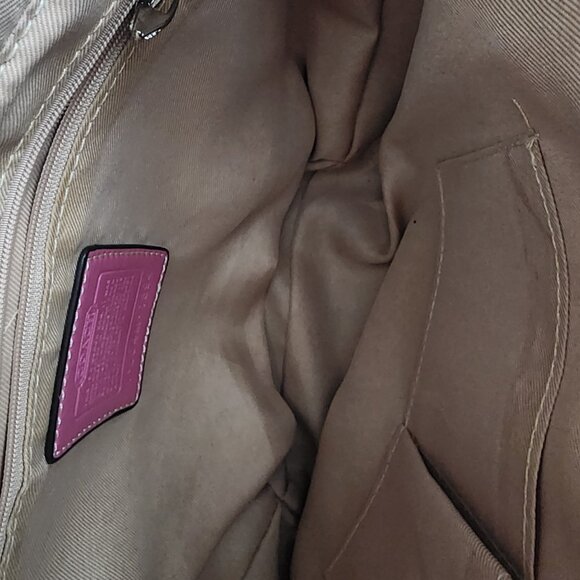 Coach Wicker & Pink patent leather Trim vacation tote - Picture 4 of 6